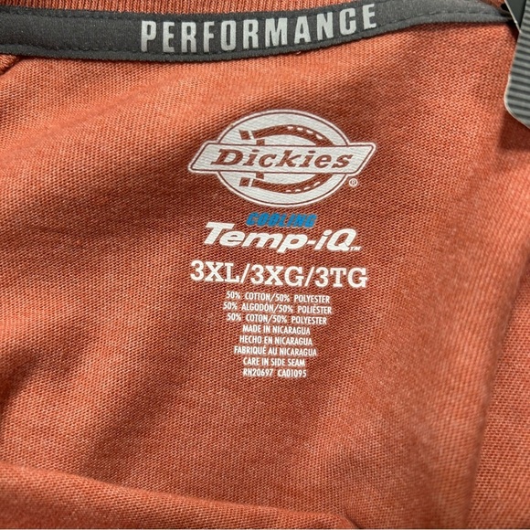 Dickies Men’s 3XL Red Rock Heather Pullover Temp IQ Performance Cooling T Shirt - Picture 6 of 10
